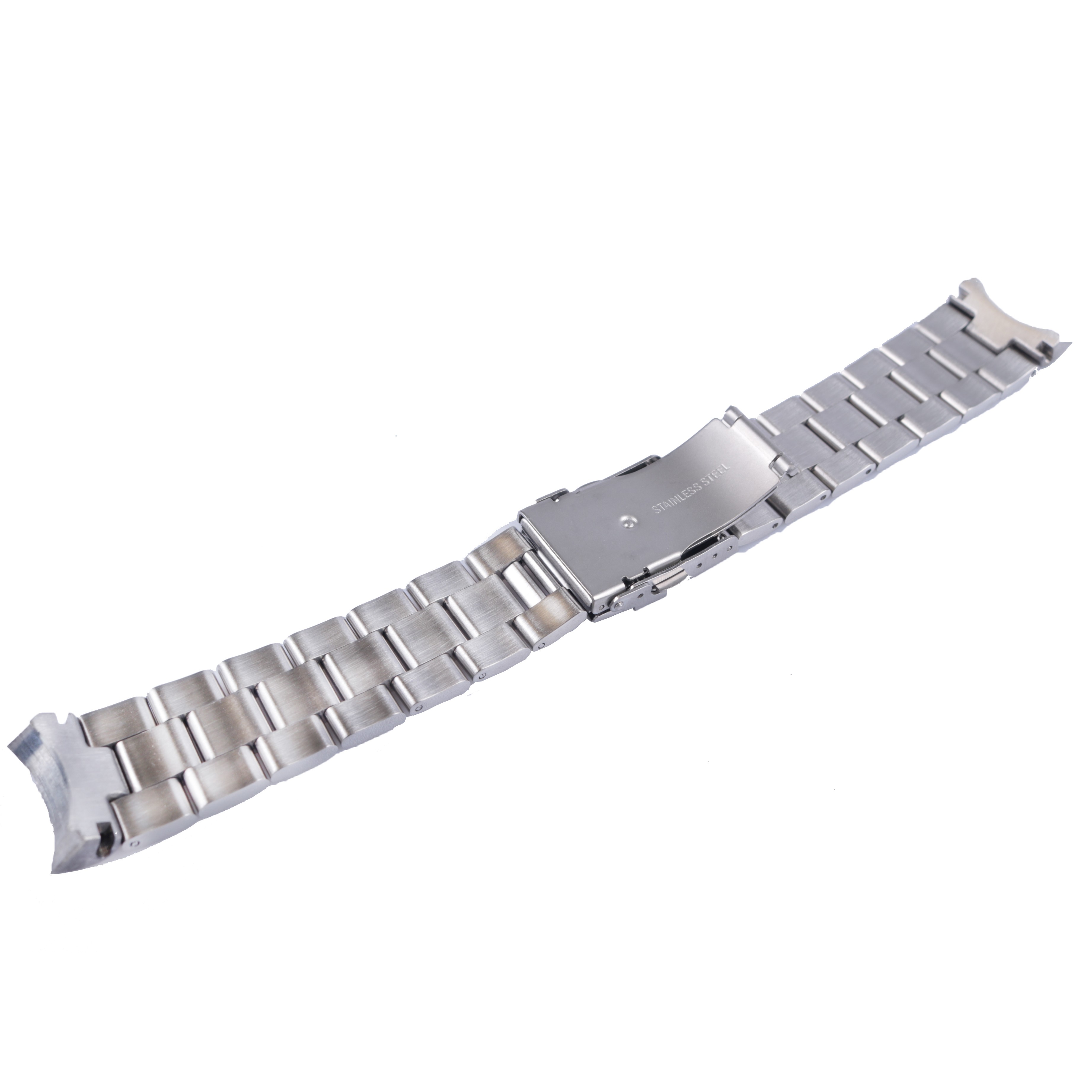 Rolamy 22mm Sliver Stainless Steel Wrist Watch Band Replacement Metal Watchband Bracelet Double Push Clasp for Seiko