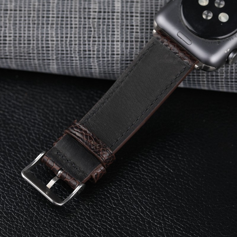 Handmade ostrich foot leather strap watches suitable for Iwatch7 6 5 se 44mm 45mm black brown high-end South African bracelet