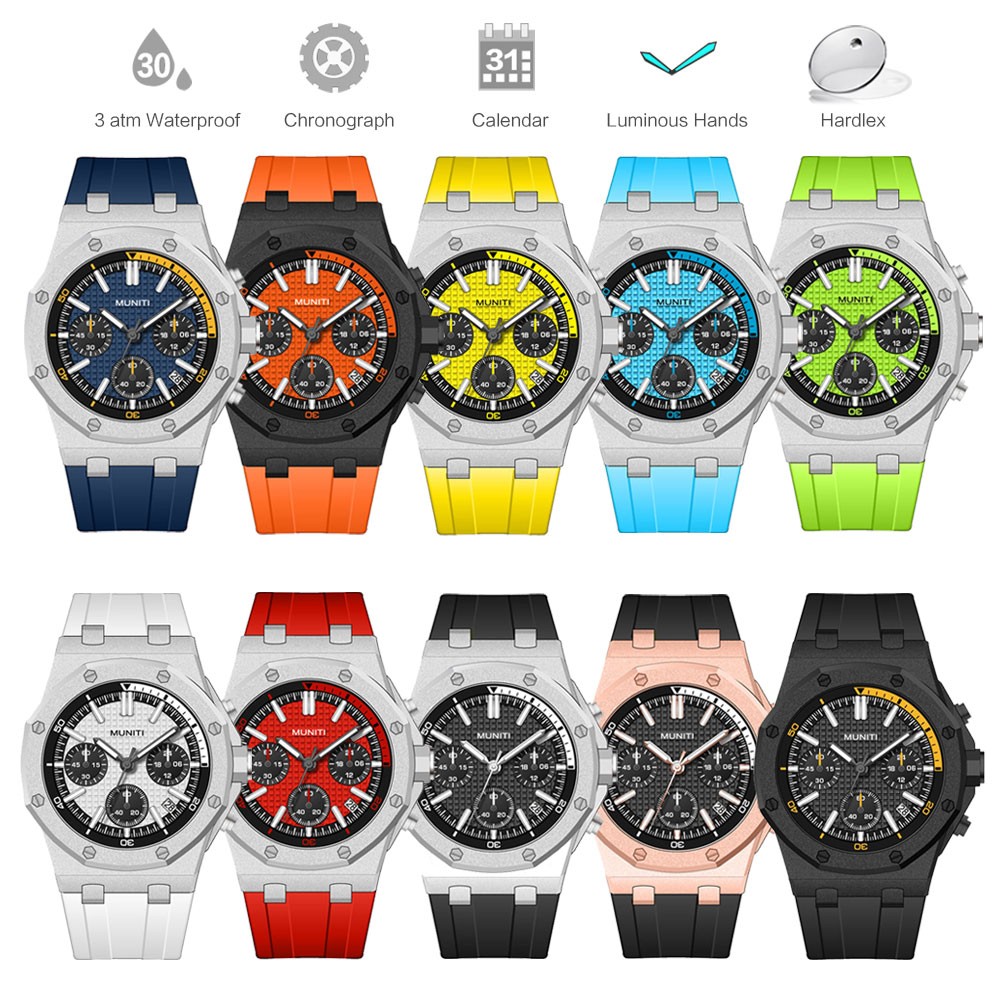 Fashion Quartz Watch Men Yellow Silicone Strap Chronograph Military Watches Sport Auto Date Wristwatch For Man Relogio