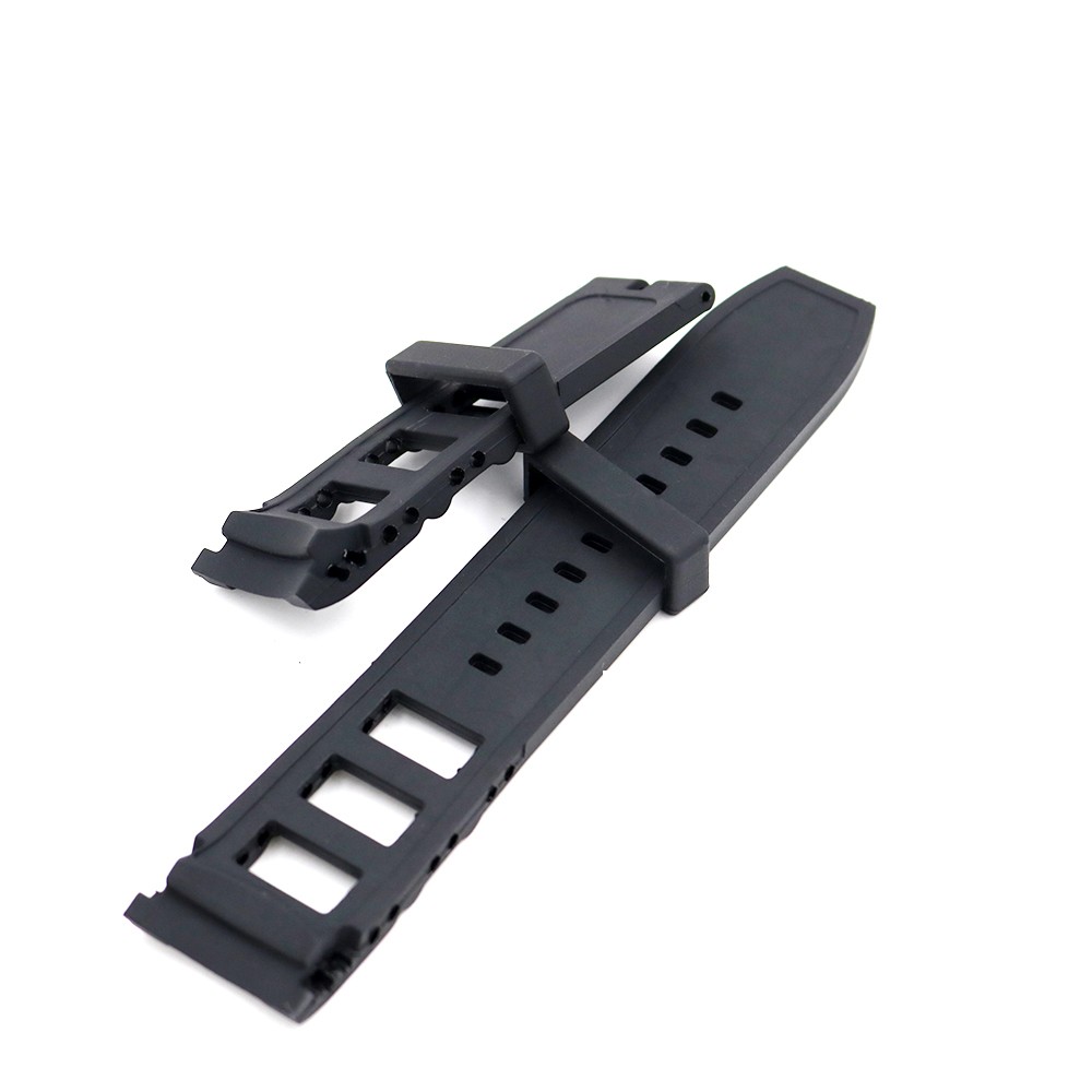 CARLYWET - High quality silicone rubber watch strap, black, for men and women, without buckle