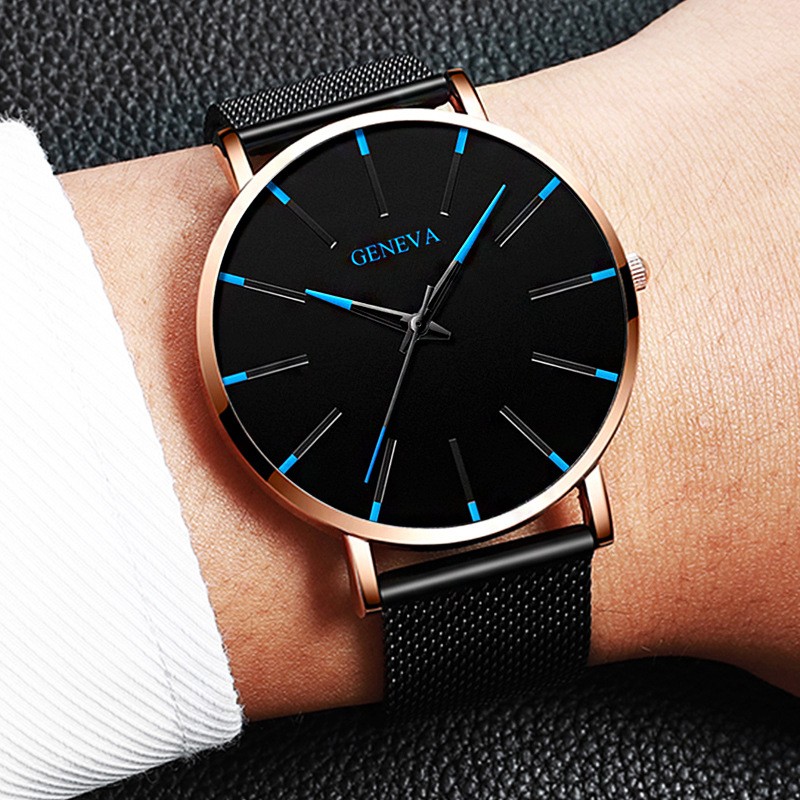 Men Watches 2021 Luxury Male Elegant Ultra Thin Watch Men Business Stainless Steel Mesh Quartz Watch Relogio Masculino Hot Sale