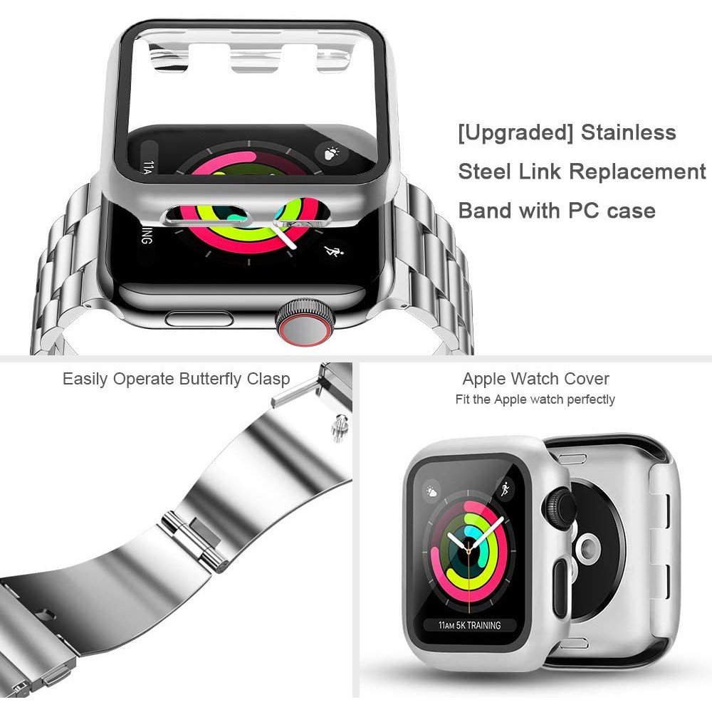 Stainless steel strap for Apple watch case 44mm/42mm 45mm/41mm smart watch bracelet for iWatch Series 7 4 3 5 SE 6 watchbands