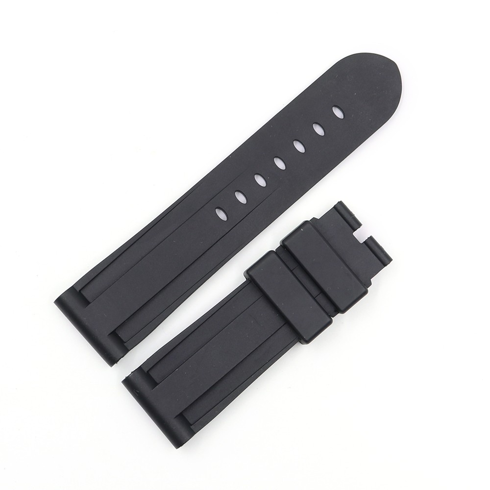 CARLYWET - Replacement Watch Strap, 22 24mm Water Resistant Silicone Rubber, High Quality, Brown, Gray, For Panerai Lighting