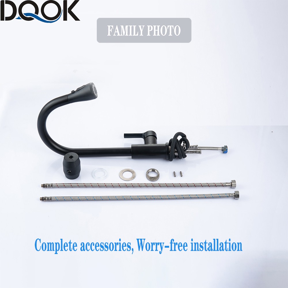 Blacked Kitchen Faucet Single Handle Pull Down White Kitchen Tap Single Hole Brushed Nickel Water Faucets Mixer Tap