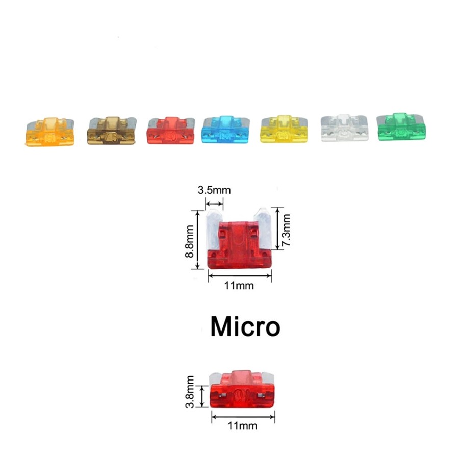 80pcs/lot Micro Auto Mini Car Low Profile Mini Blade Fuse Kit 3A 5A 7.5A 10A 15A 20A 25A 30A With Clip For Any Kind Of Car