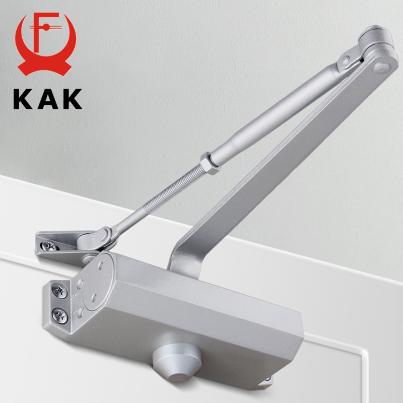 KAK Automatic Door Closer 2 Spring Hydraulic Buffer Adjustable Door Stopper Speed ​​Mute Closing for 25 to 80kg Door Hardware