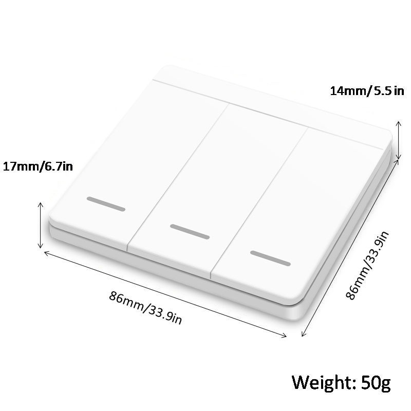 Diese 433Mhz wireless wall switch rf 86 wall panel transmitter safety switch and ac 110v 220v relay interrupt for light