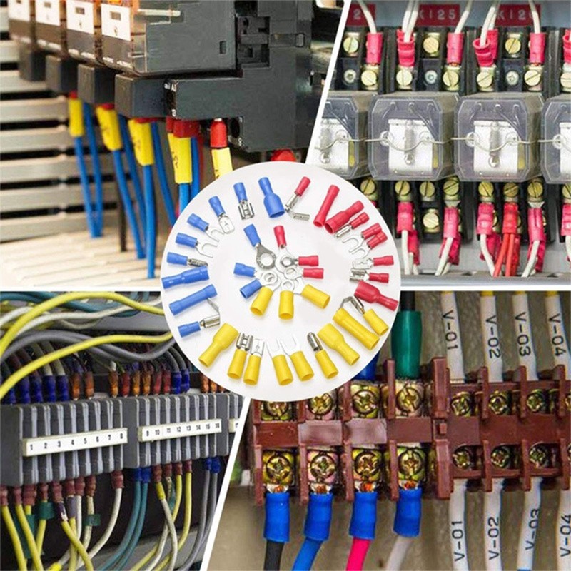 Electrical Wire Terminals Set Kits Insulated Crimp Spade Ring Assorted Electrical Wire Terminals Wire Connectors