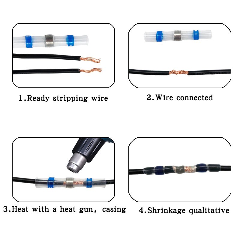 50/300pcs Insulator Welding Wire Connectors - Heat Shrink Welding Butt Connectors - Welding Connecting Kit - Marine Auto Insulated