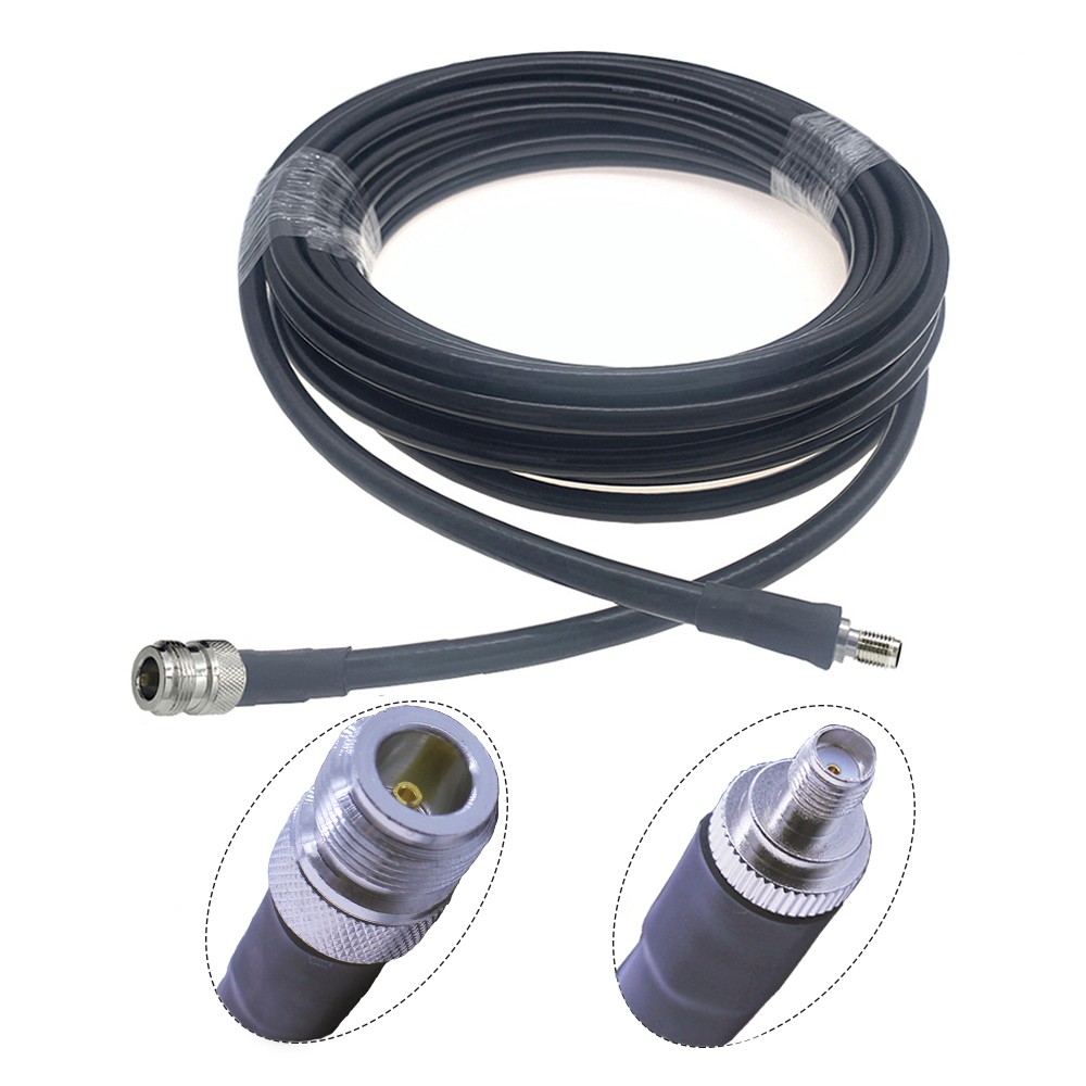 LMR400 Cable N Female to RP-SMA Male 50 Ohm Low Loss 50-7 Pigtail RF Coaxial Extension Jumper for 4G LTE Cellular Signal Booster