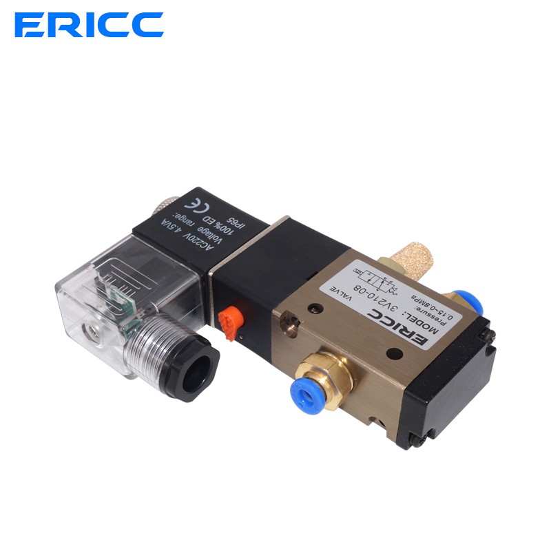 3 Way Port 2 Position 3V210-08 Normally Closed DC12V 24V AC220V Pneumatic Air Solenoid Valve Electric Gas Control Magnetic Valve