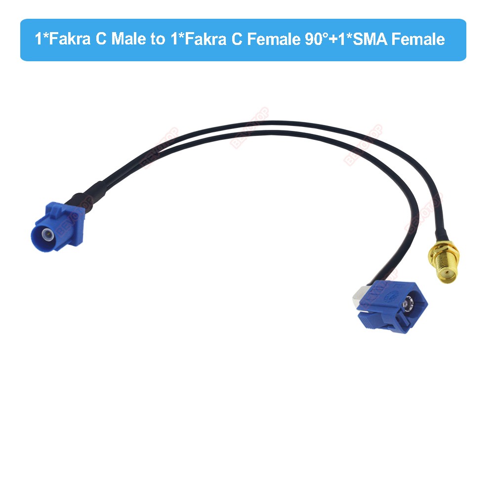 Fakra C Male to SMA Male and Fakra C Female Y Type GPS Adapter Fakra to SMA Splitter Navigation Cable GPS Antenna Extension Cord