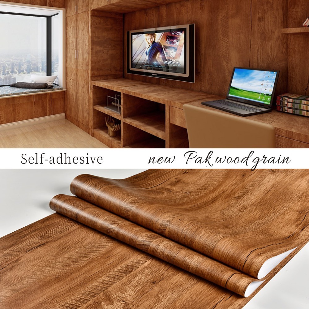 Wood Grain Wallpaper Self Adhesive Removable Contact Paper Plank for Vinyl Countertops for Modern Furniture Renovation