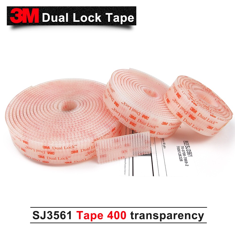 Mushroom Clear Tape, Double Lock, 3M, SJ3561, Type 400, 25.4 x 1mm