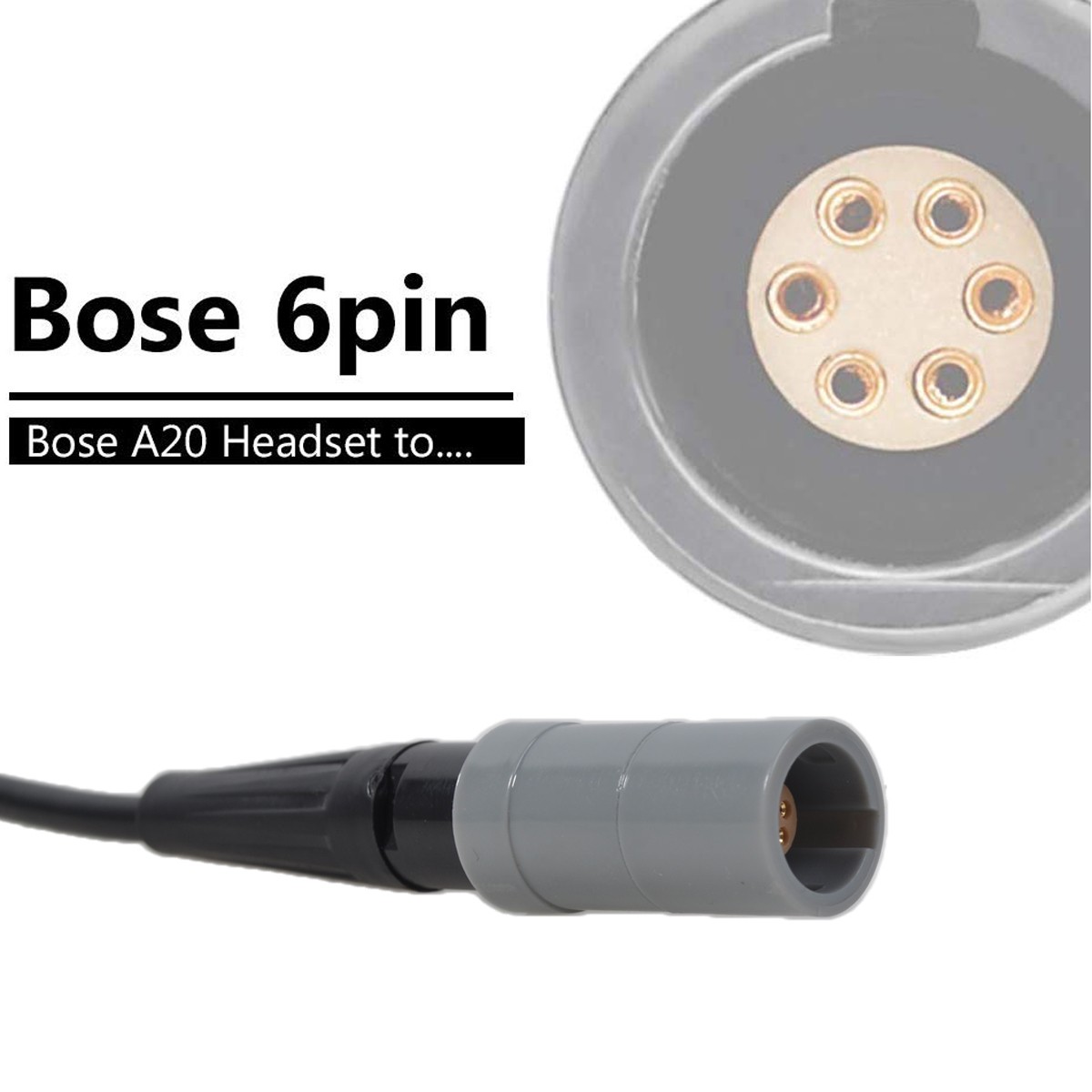 Bose A20 Headphone 6 Pin Male Plug/Female Panel Mount/Female Plug Connector