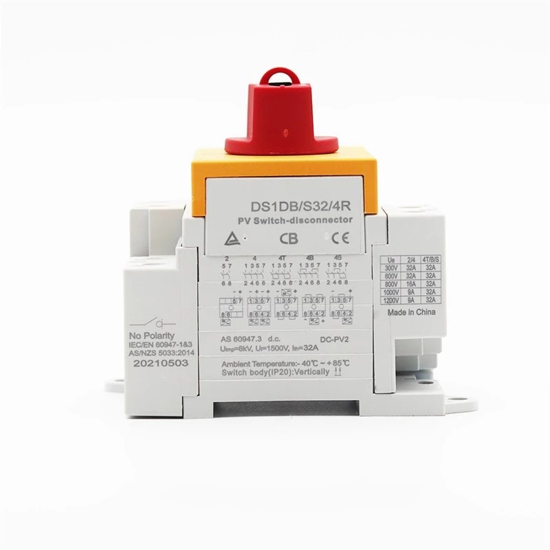 Free Shipping Chet DS1DB-S TUV 4P PV DC 1000V 32A Din Rail Solar Rotating Handle Isolator Rotary Switch dislink for solar