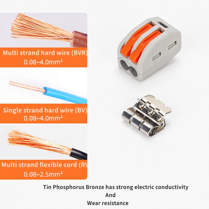 60 PCS Boxed,Mini Compact Wire Splicing Terminal Blocks,Plug-in Connection Terminal Block,Universal Quick Cable Connector