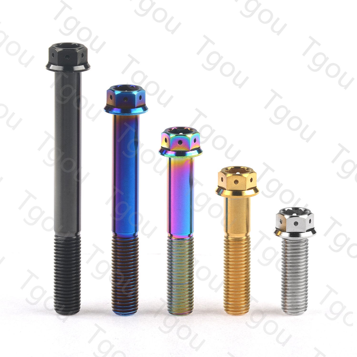 Tgou Titanium Bolt M10x20~90mm Pitch1.25/1.5mm Flange Inner Outer Bolt Gun for Motorcycle Disc Brake Refit