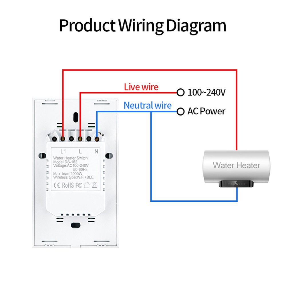 WiFi Smart Switch Water Heater Tuya EU/UK/US/Brazil Standard Luxury Glass Voice Control Touch Alexa Smart Google Home Switches