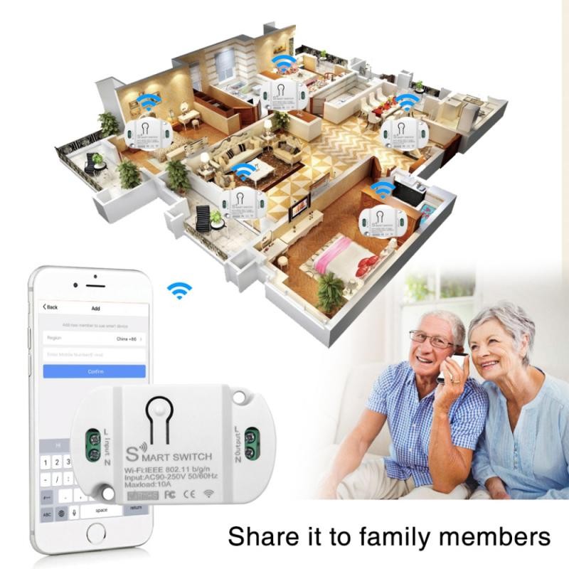 Tuya Wifi Smart Connection Smart Wireless Remote Switch Light Time Controller Work with Alexa Google Assistant IFTTT