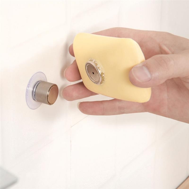 2 Sets of Creative Magnetic Soap Holders Bathroom Wall Hanging Free Soap Holders Soap Suction Rack Punch for Kitchen Bathroom