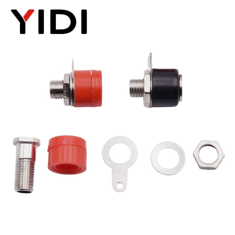 10pcs 4mm Red Black Male Female Banana Plug Speaker Jack Amplifier Adapter Screw Terminal Vise Post Socket Connectors