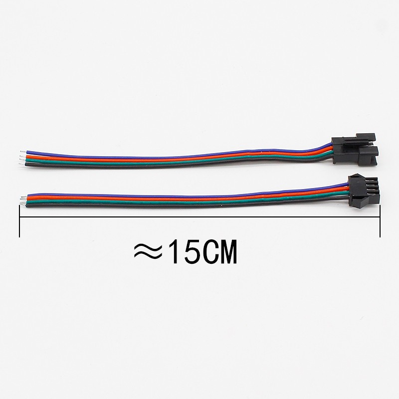 Wholesale 10 pairs 4pin JST Connector Male Female Cable for SMD 5050/3528 RGB Colorful LED Strip Wire WS2801 LPD8806 RGB LED Strip