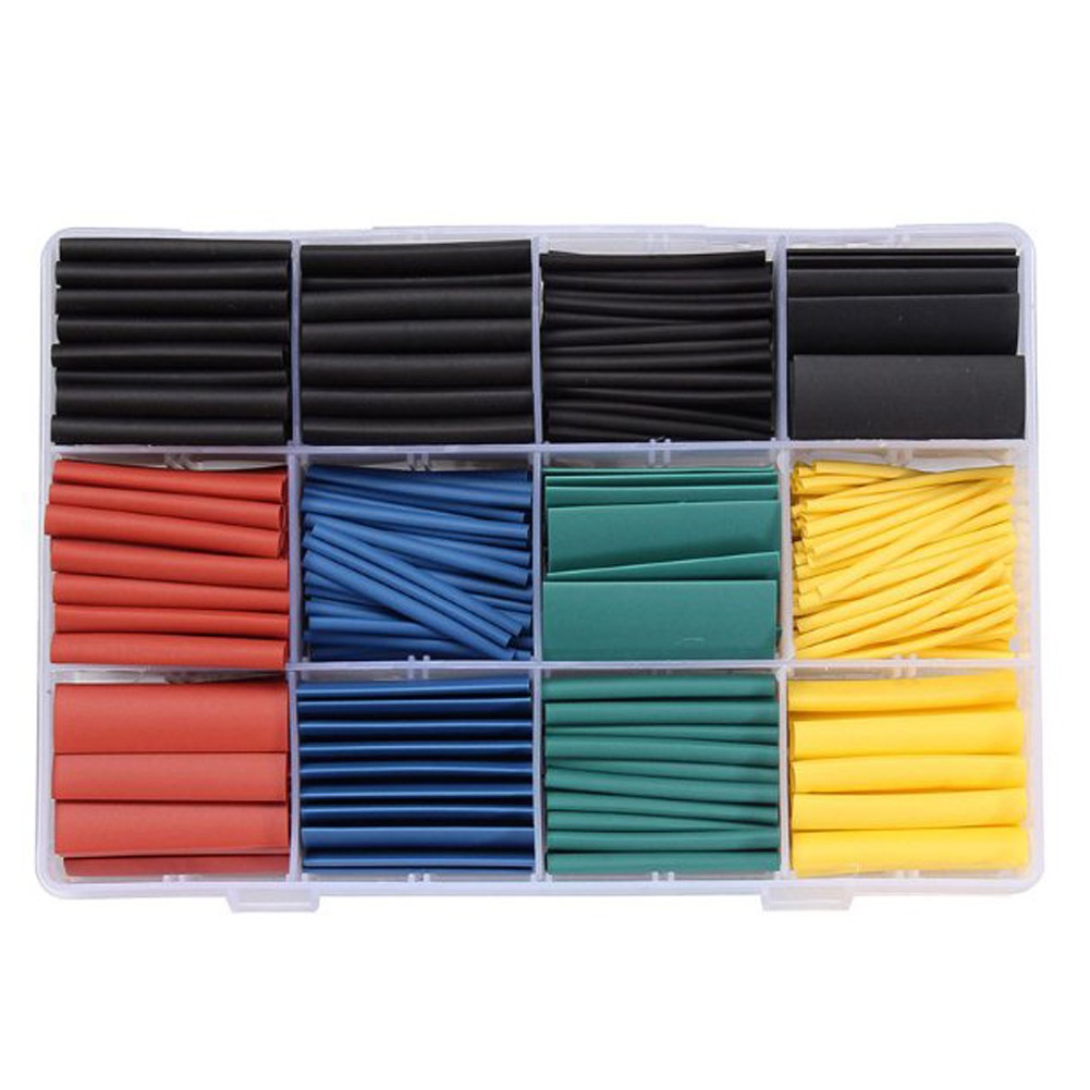 530/164pcs Heat Shrink Tubing Insulation Shrinkable Tube Electronic Assortment Flame Retardant Polyolefin Insulated Sleeve Kit