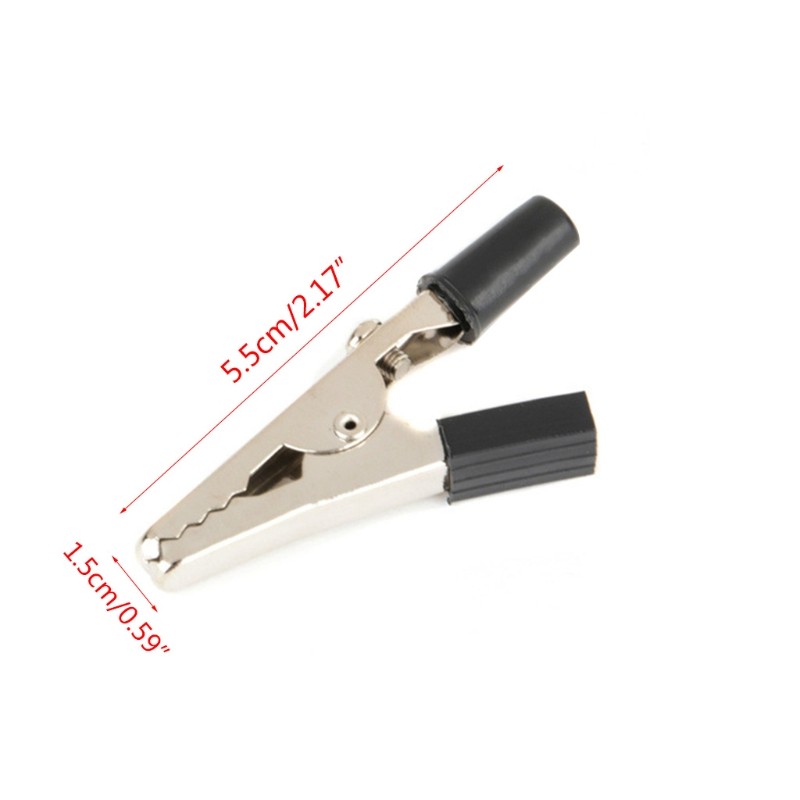 Hot 10pcs 50mm Plastic Handvat Test Sonde Metal Alligator Clip Connector Verbinding Socket Plug For Batterij