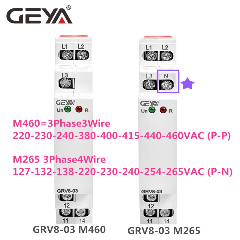 Free Shipping GEYA GRV8-03 Voltage Monitoring Relay Phase Sequence & Phase Failure Protection Relay 8A 10A 1SPDT 2SPDT