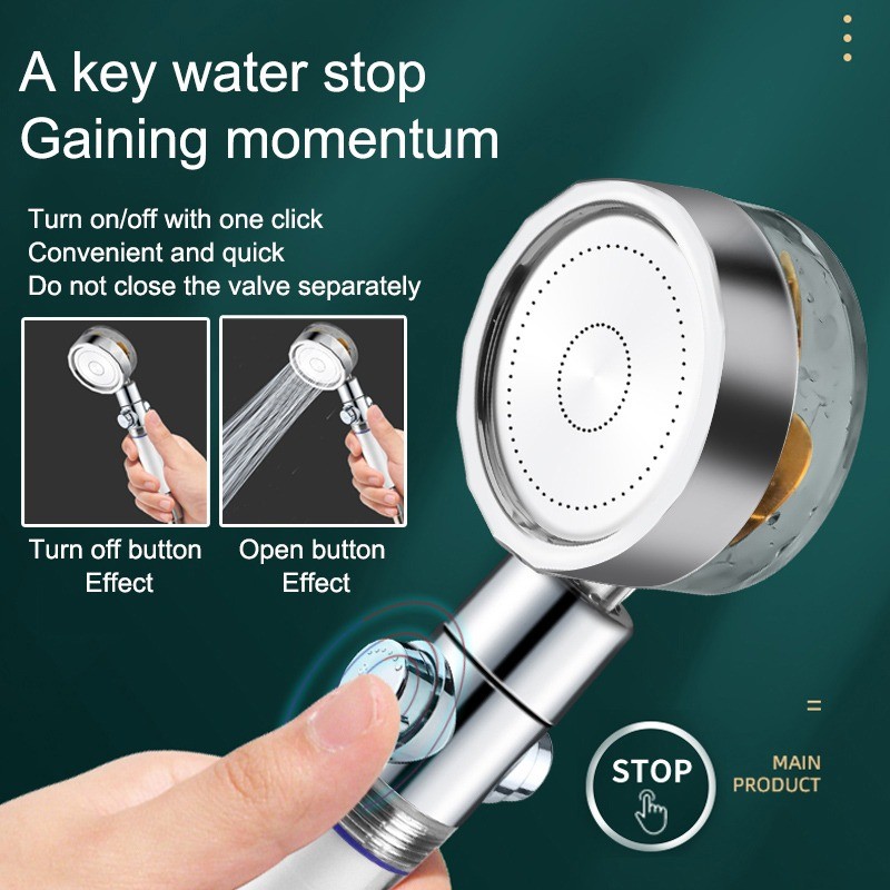 Turbo Shower Head Adjustable Water Pressure Shower Sprayer With Filter Handheld Universal Shower Panel Bath Shower Nozzle