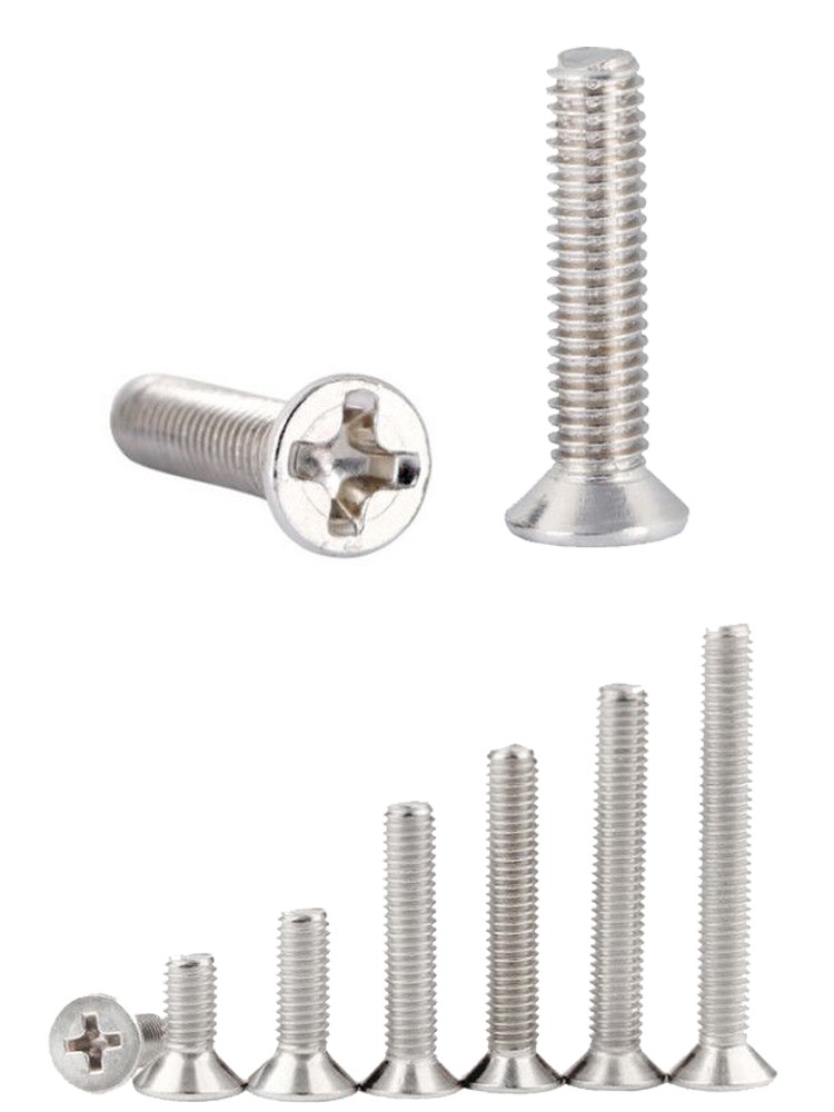 M1.6 screw 50pcs 304 stainless steel philips flat countersunk head bolt 1.6mm grub screws for laptop repair