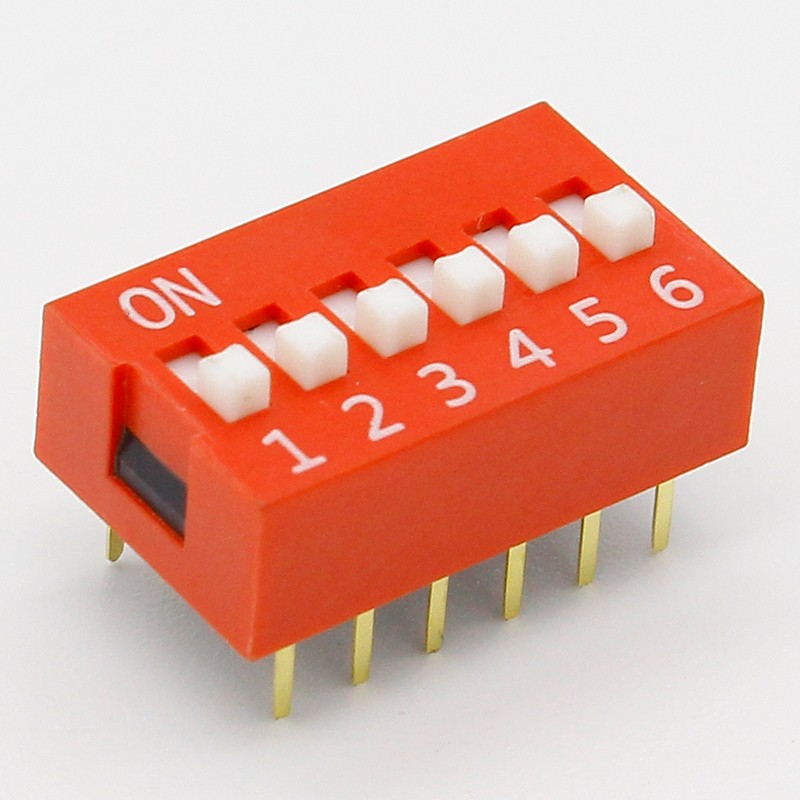 35pcs/lot Dip Switch Kit In Box 1 2 3 4 5 6 8 Way 2.54mm Toggle Switch Red Snap Switches All 5pcs Combination Set