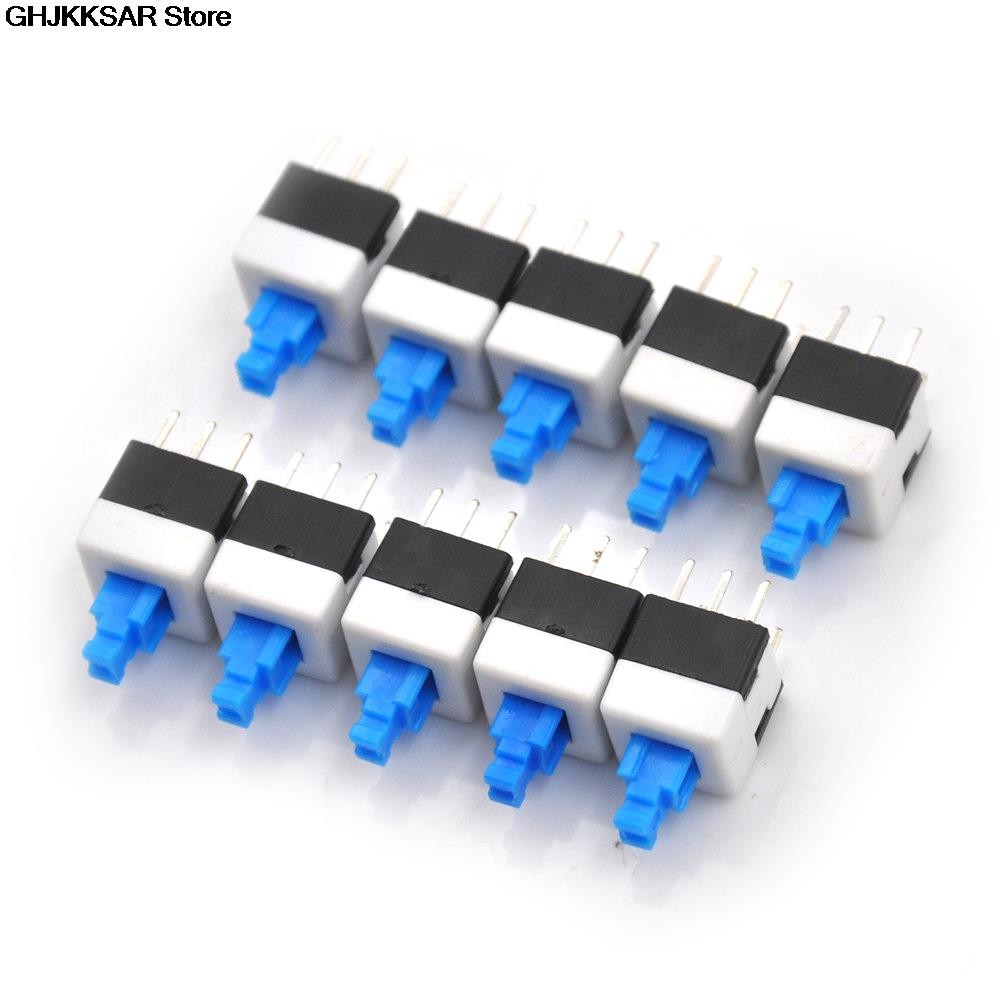 10pcs high quality 8 X8 6 pin DPDT mini push button self-locking switch multimeter switch