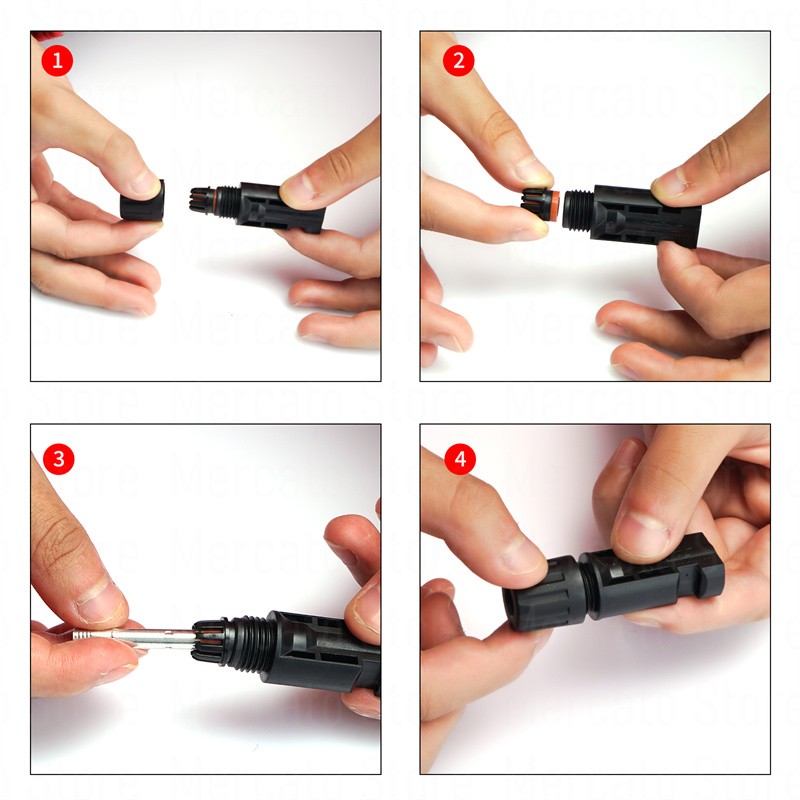 1Pair Male and Female Solar Connector Solar Solar Plug Cable Connectors for Solar Panels and Photovoltaic Systems