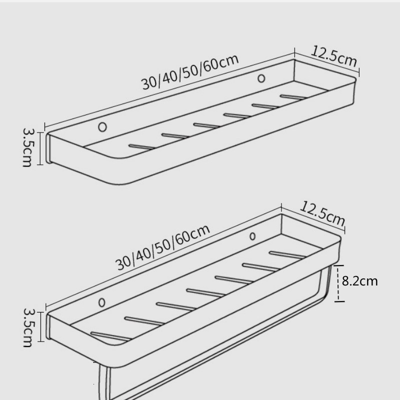 Bathroom Shelf No Drilling Organizer Shower Storage Rack Black Corner Wall Shelves Aluminum Toilet Shampoo Holder