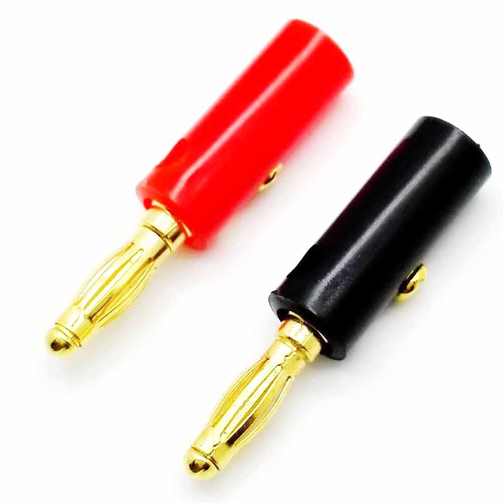 4mm Gold Plated Anti-slip Soft Rubber Safety Soldering Terminal Free Replacement Parts Lantern Thread Connector Banana Plug