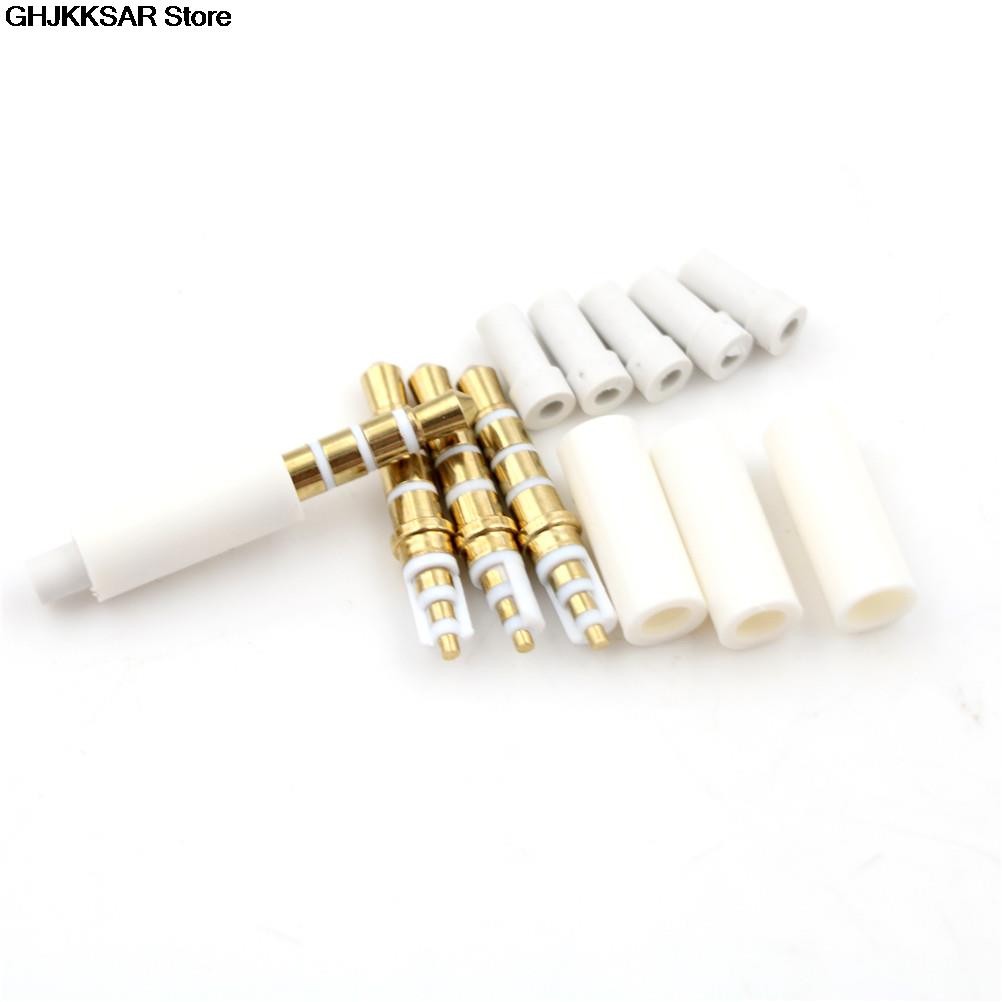 4Pieces 3.Stereo Headset Plug With Tail 4 Pole 3.5 Mm Audio Plug Jack Adaptor Connector 5mm Wholesale