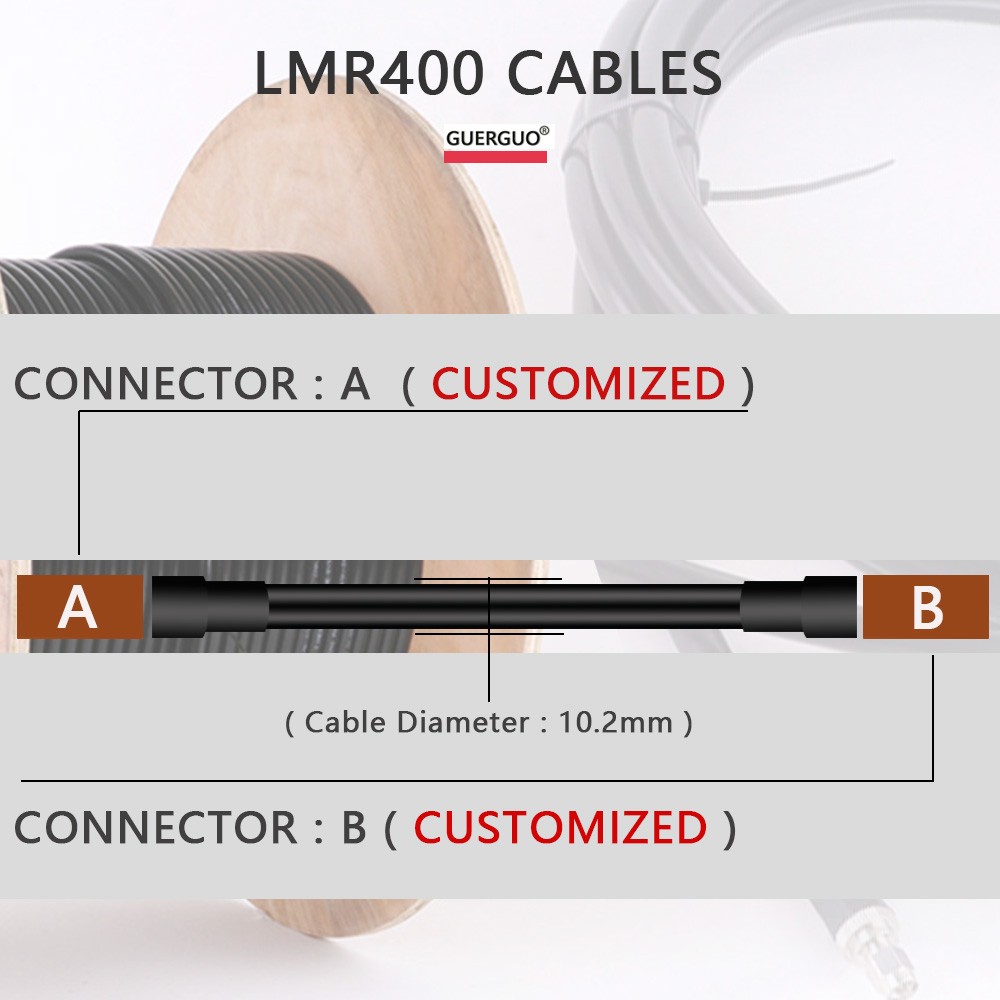 RP SMA Female to RP SMA Female LMR400 Cable 50Ohm RF Converter Low Loss Pigtail WiFi Antenna Extension Cable Signal Booster Jumper