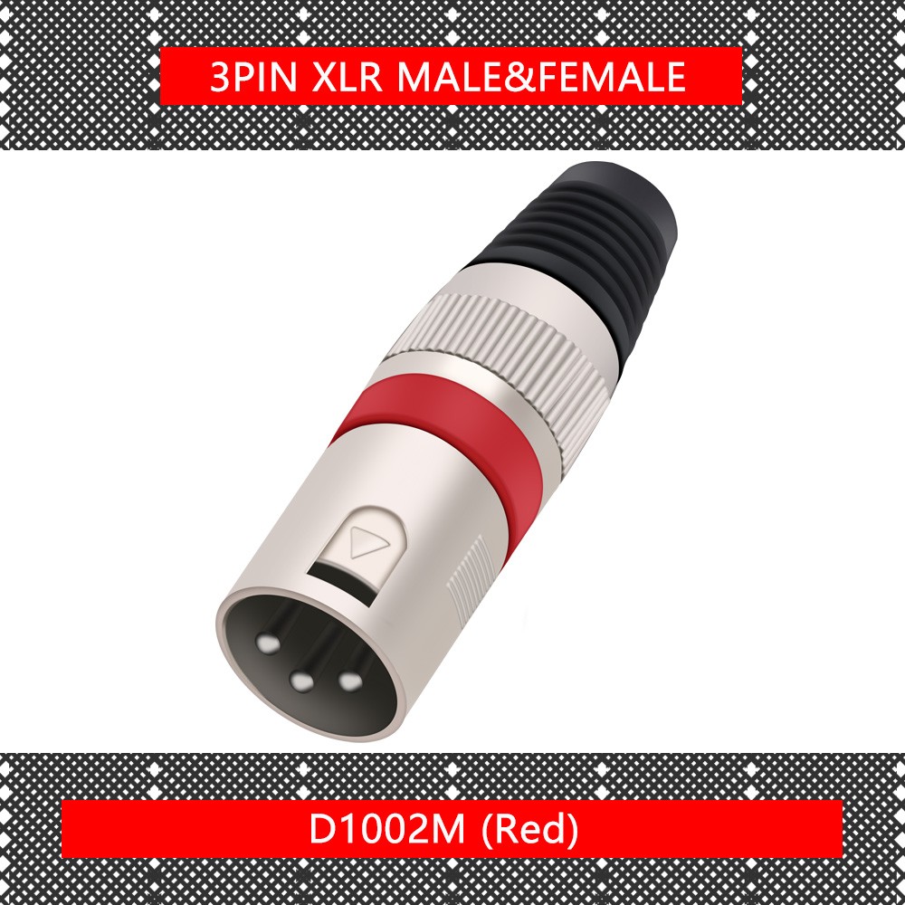 10pcs/lot 3 Pin XLR Male/Female Plug Wire Connector 3 Poles XLR Microphone Plug MIC Cable Terminal Connector 7 Colors