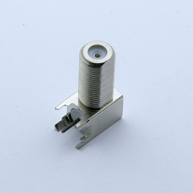 F TV Female Jack Right Angle Soldering For RF Coaxial PCB Base Connector