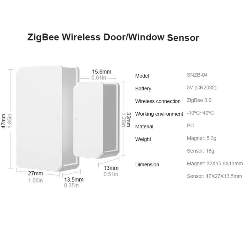 SONOFF DW2 WiFi/SNZB-04 Zigbee Window Door Sensor Open/Closed Door Detector EWeLink APP Notification Smart Home Security Alarm