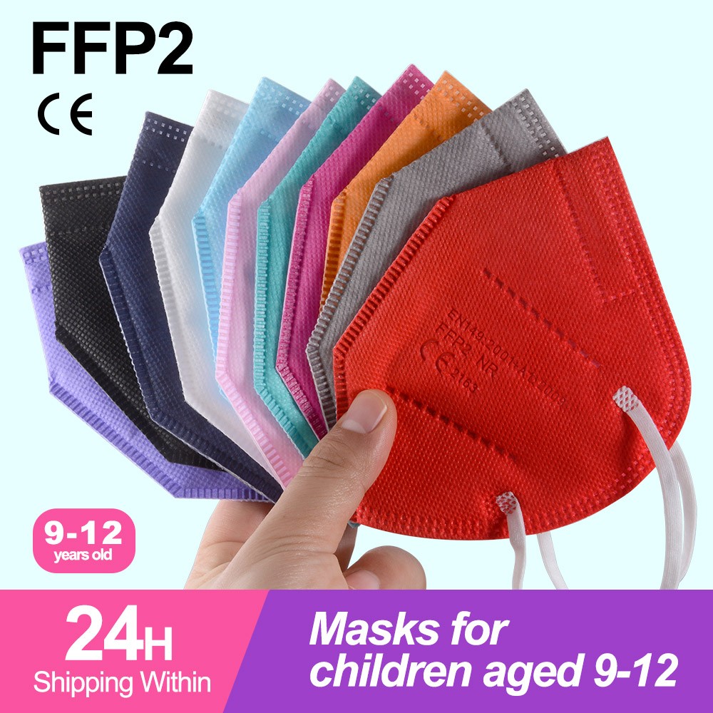 10-50pcs KN95 Mask N95MASK ffp2mask 9-12 years for children ffp2 mascarillas fpp2 niños homologadas negras masques organization ffpp2