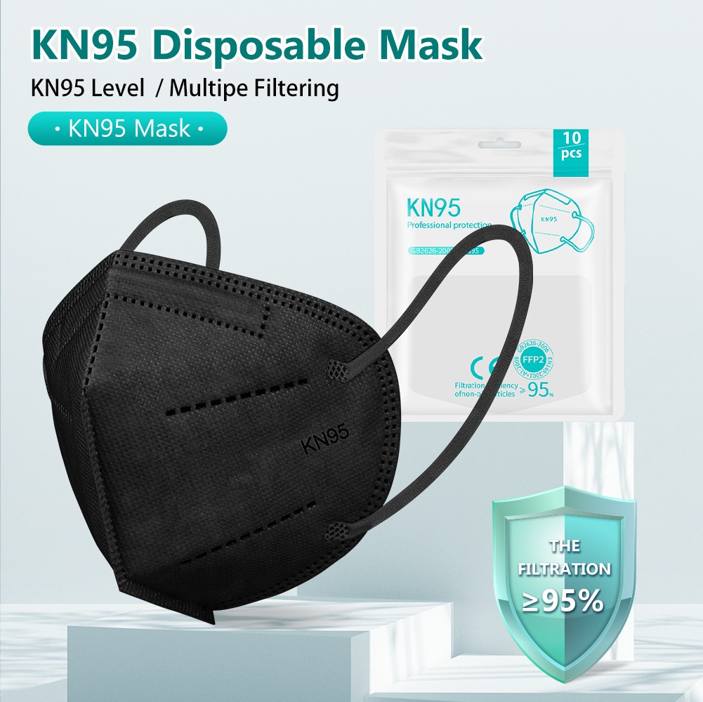 10-200pcs KN95 Maske KN95 Mascarilla FPP2 homology ada White Face Mask Black Filter KN95FFP2 Protective Mask Mouth Masks ffp2fan