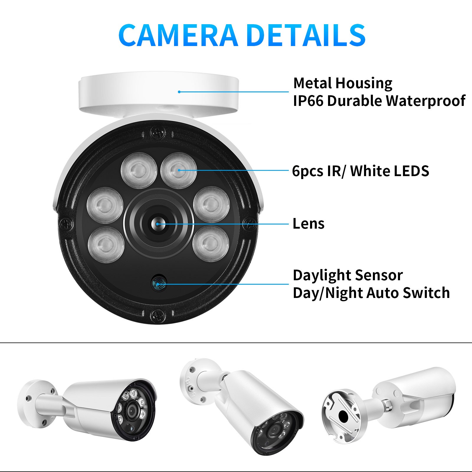 AZISHN 8MP 4K HD Network Camera Dual Face Detection Light Source Infrared Night Vision 48V POE Outdoor Video Surveillance Camera