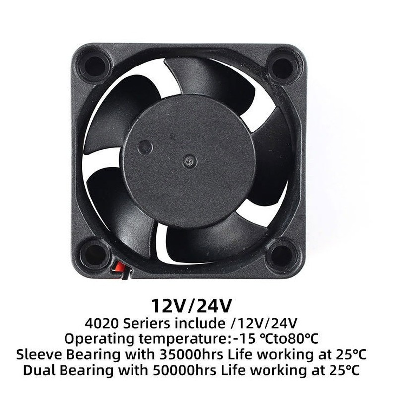 12V 24V 4020 40mm fan ball bearing 40x40x20mm fan 4020 cooling fan 4cm laptop cooling fan radiator fan