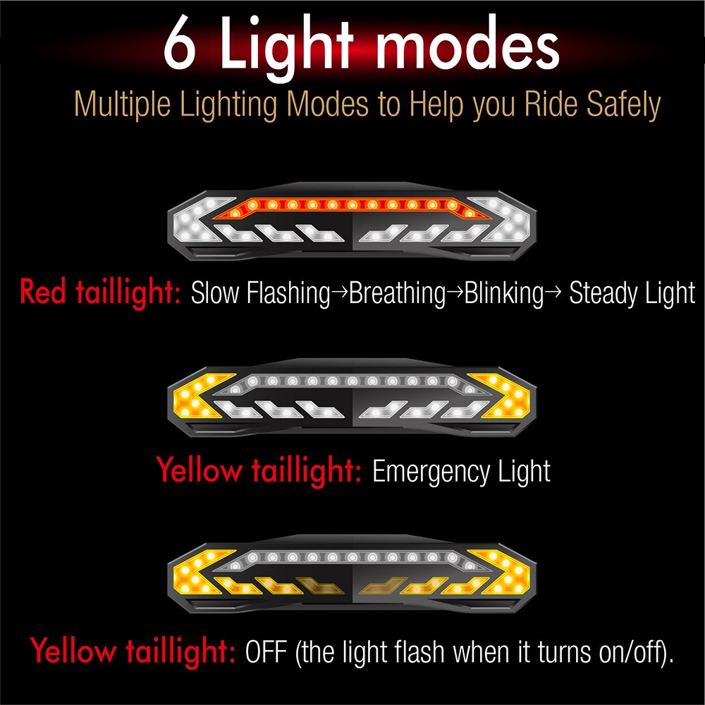 Awapow Bicycle Alarm Anti-theft Bike Rear Alarm USB Rechargeable LED Waterproof Tail Light Automatic Induction Bicycle Lamp