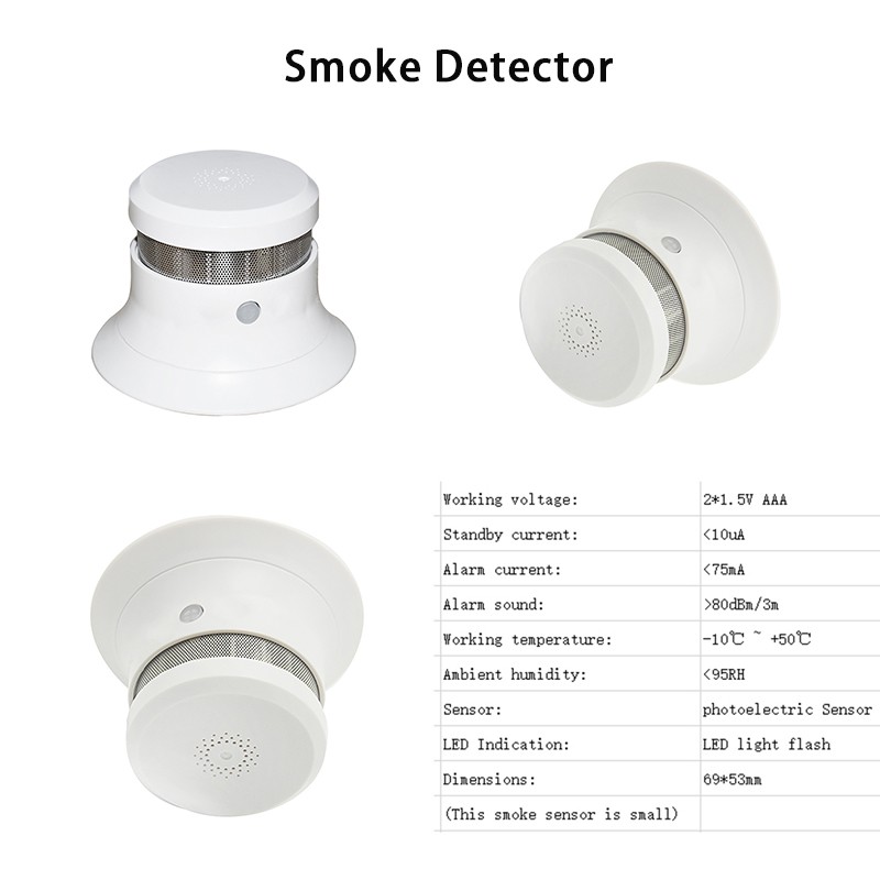 2 in 1 Wireless Carbon Monoxide Smoke Sensors Co Toxic Gas Leak Detector 85dB Built In Voice Promp Digital Color LCD Display