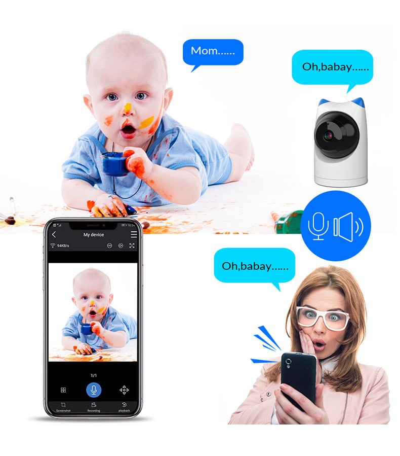 Movols Wireless Video Surveillance Camera WiFi IP 1080P Protection Security Smart Home Web 360 Ptz Indoor Baby Monitor Cameras