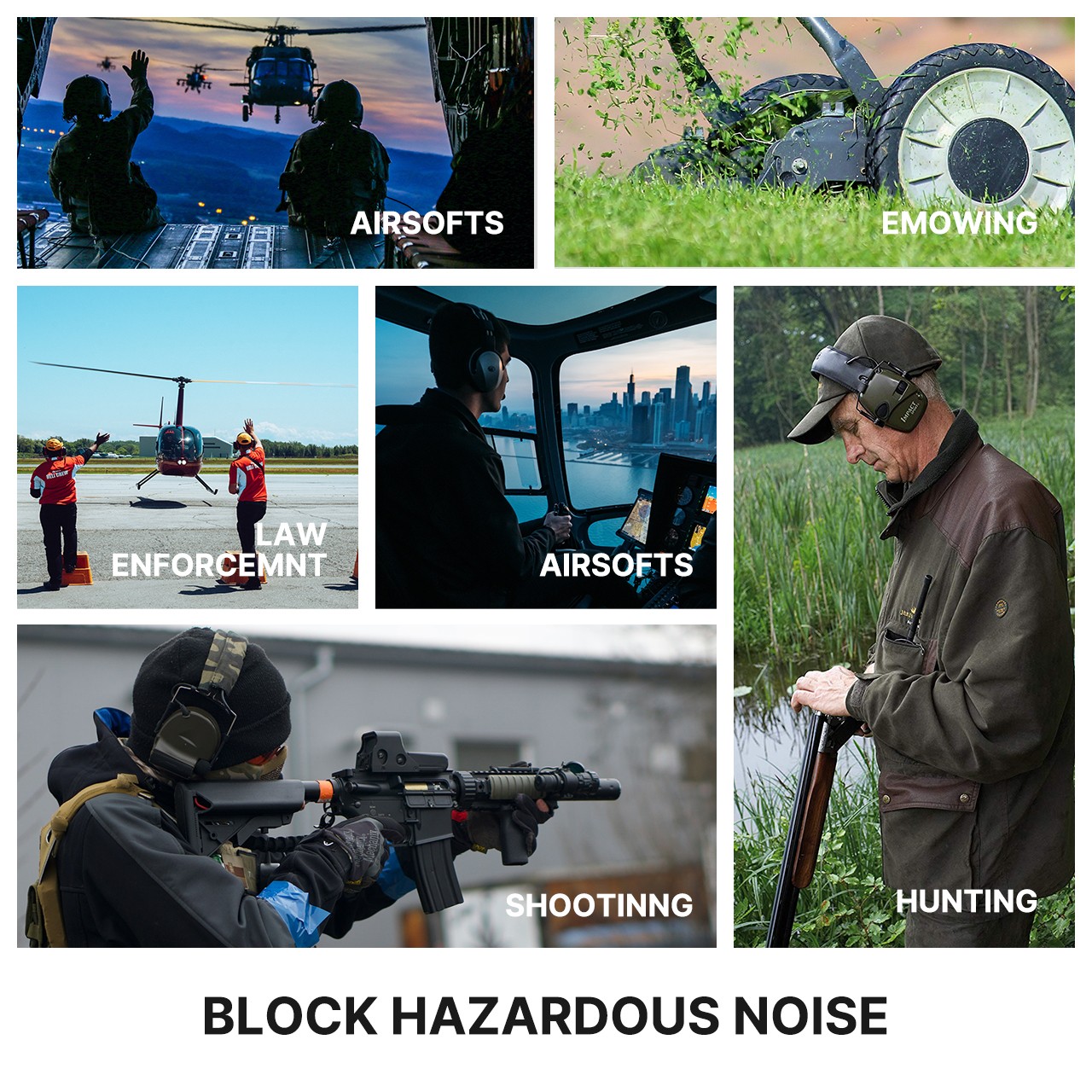 Black/Green Tactical Electronic Shooting Headset Anti-noise Headset Sound Amplification Foldable Hearing Protection Headset